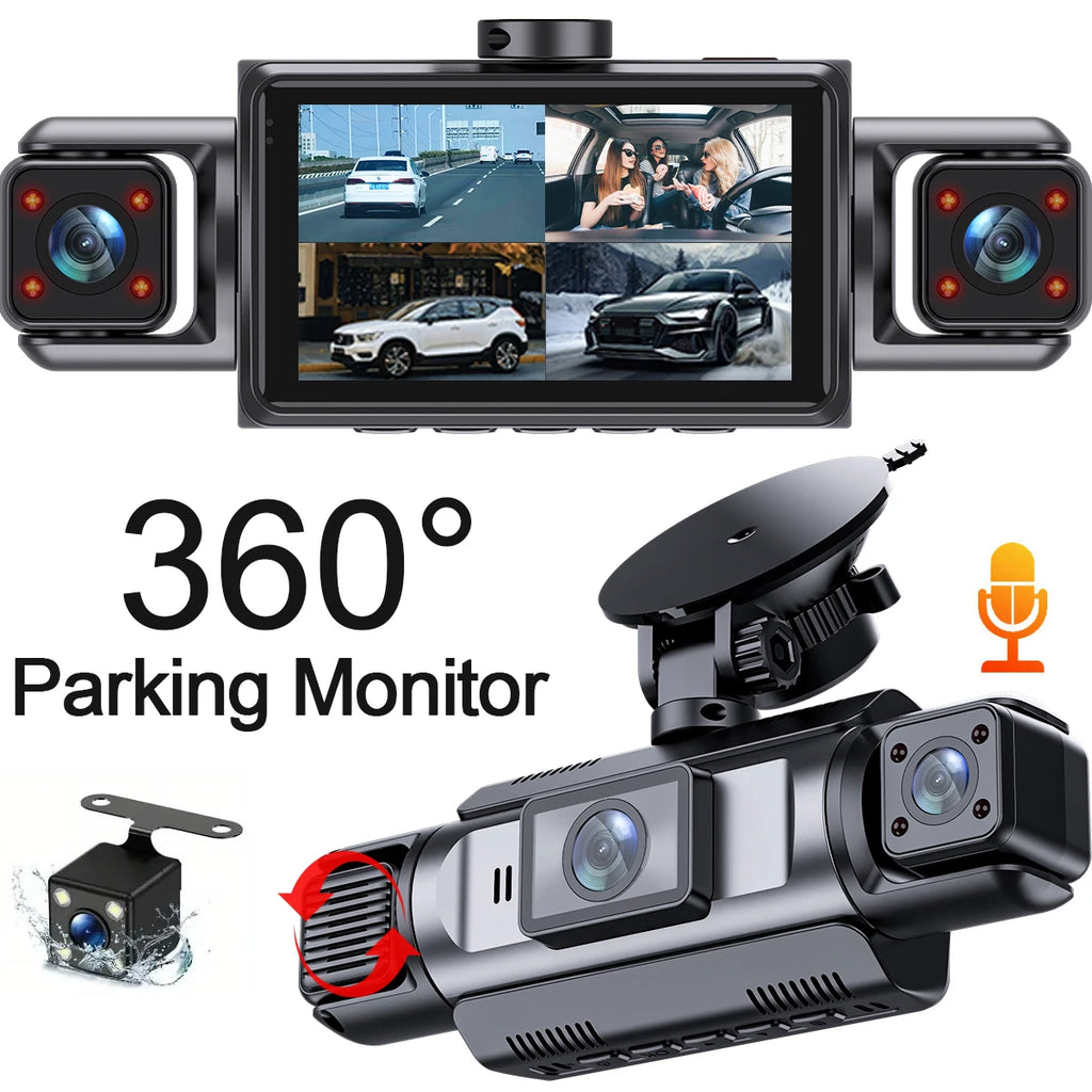 Drive360 Pro™ – 4-Channel Smart Dash Cam with 24h Parking Monitor