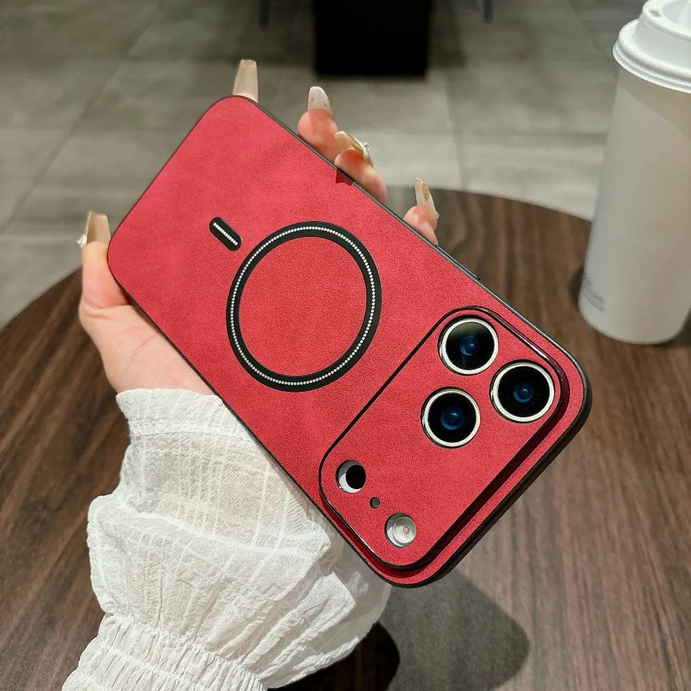 MagSafe Leather Protective Case for iPhone 17 Pro Max (Full Camera Guard)