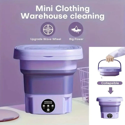 8L Portable Foldable Washing Machine – Mini Laundry Washer & Spin Dryer
