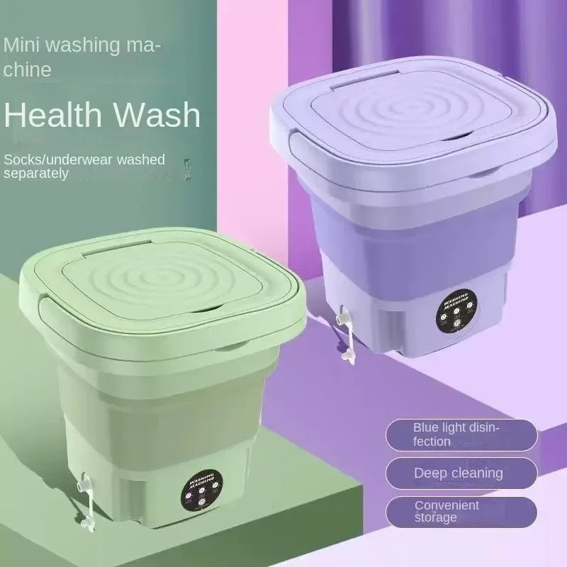 8L Portable Foldable Washing Machine – Mini Laundry Washer & Spin Dryer