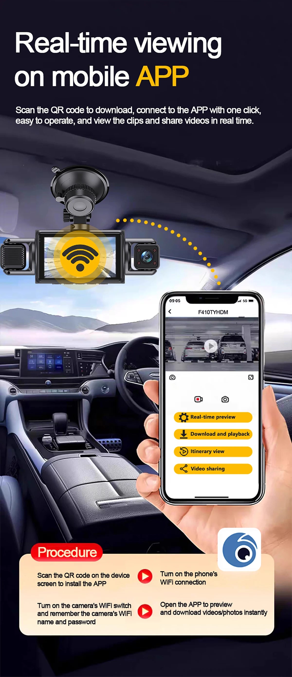 Drive360 Pro™ – 4-Channel Smart Dash Cam with 24h Parking Monitor