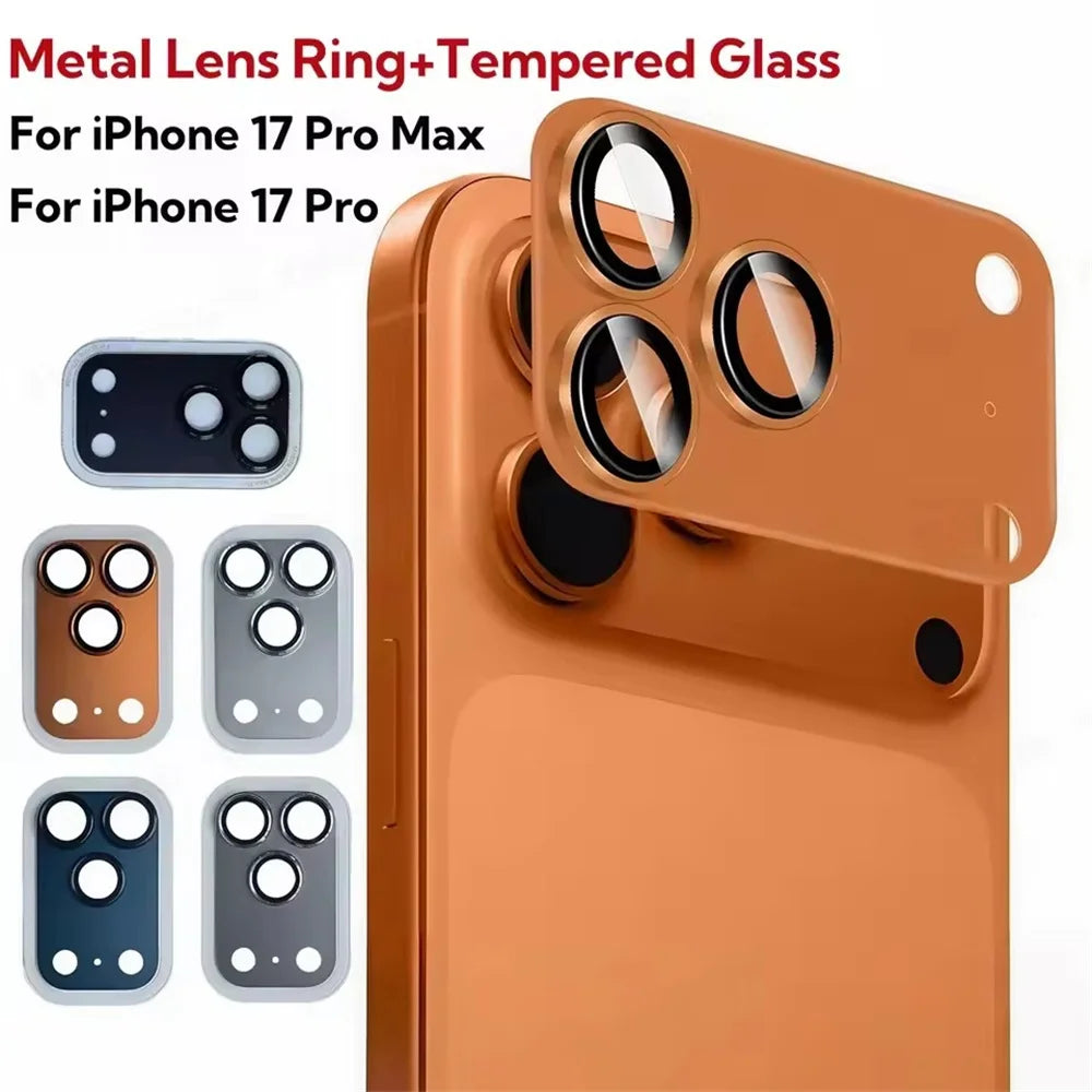 Premium Metal Camera Lens Protector for iPhone 17 Pro Max (Tempered Glass + Alloy Frame)