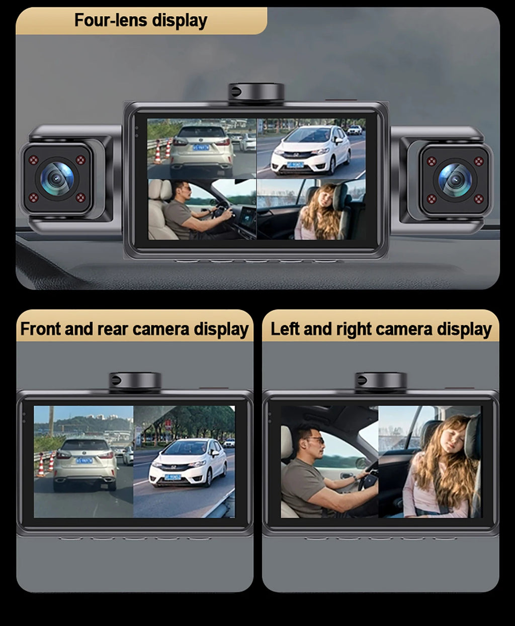 Drive360 Pro™ – 4-Channel Smart Dash Cam with 24h Parking Monitor