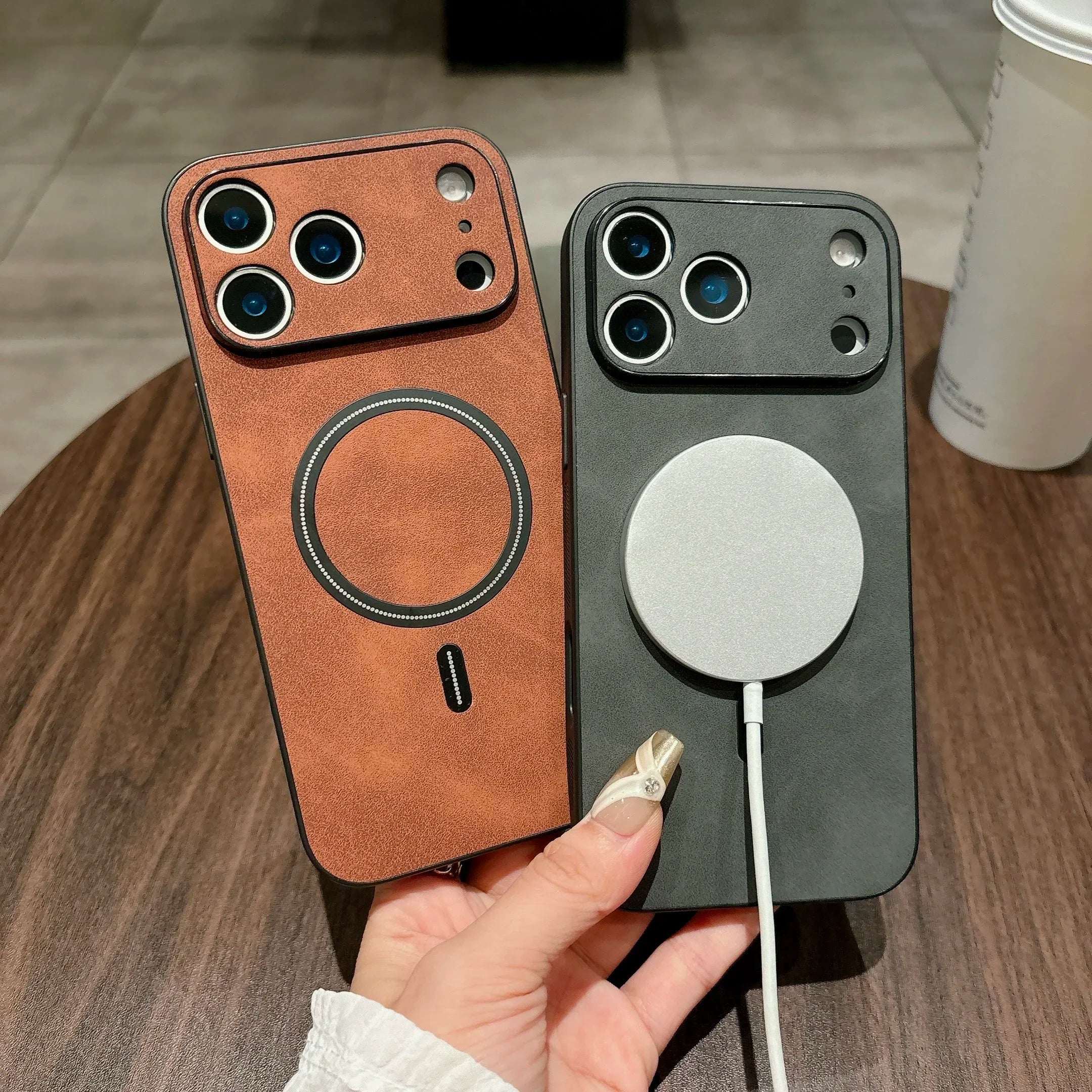 MagSafe Leather Protective Case for iPhone 17 Pro Max (Full Camera Guard)