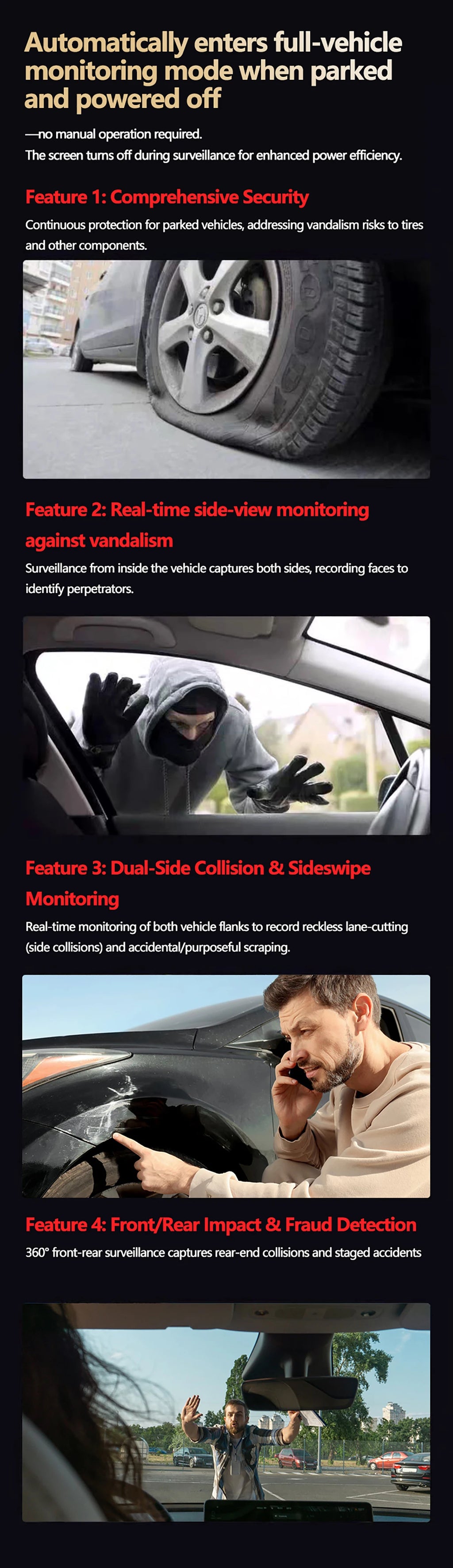 Drive360 Pro™ – 4-Channel Smart Dash Cam with 24h Parking Monitor