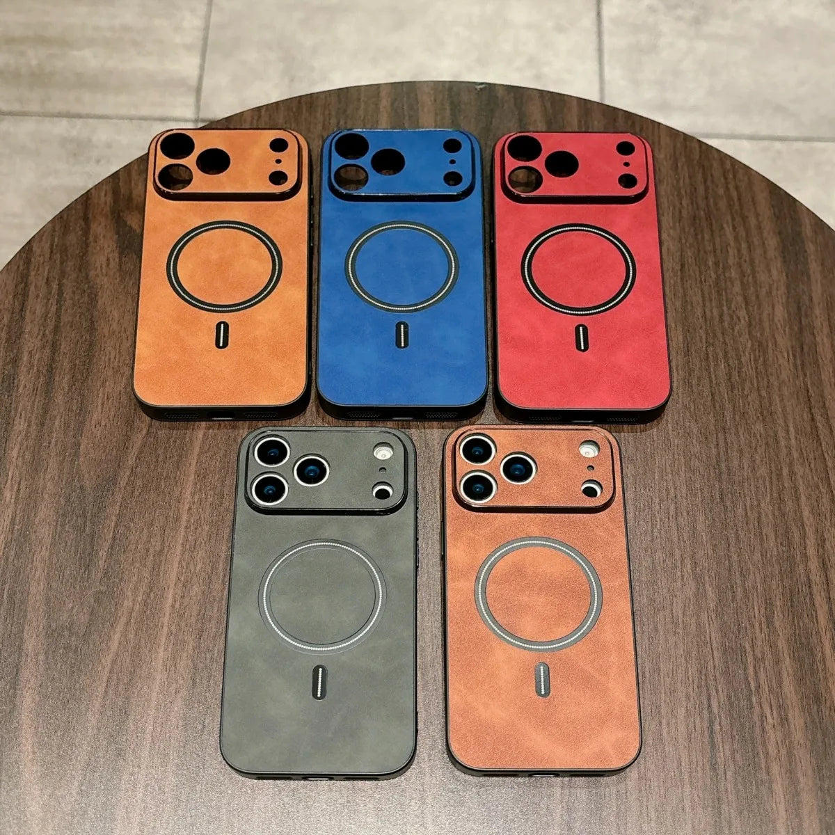 MagSafe Leather Protective Case for iPhone 17 Pro Max (Full Camera Guard)