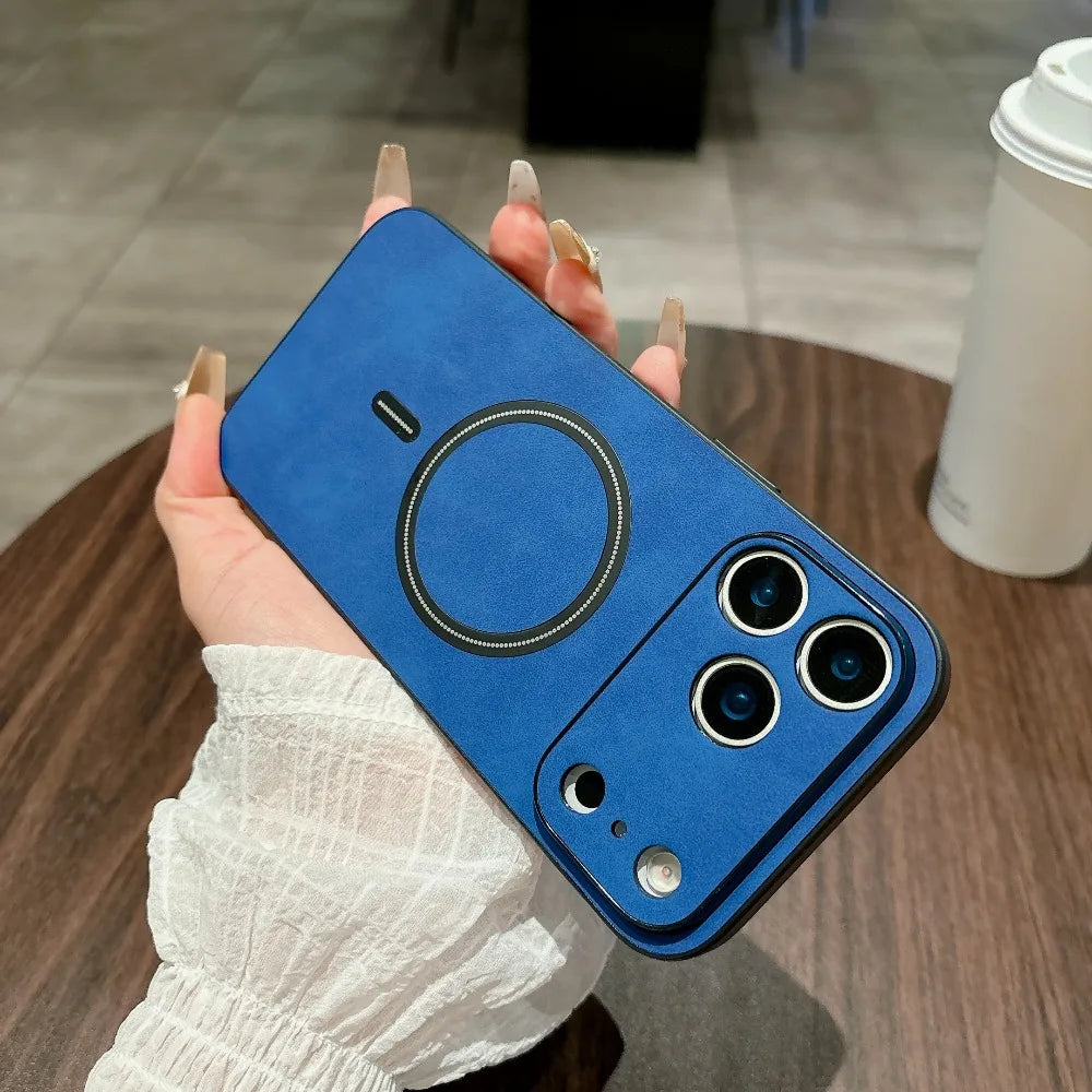 MagSafe Leather Protective Case for iPhone 17 Pro Max (Full Camera Guard)